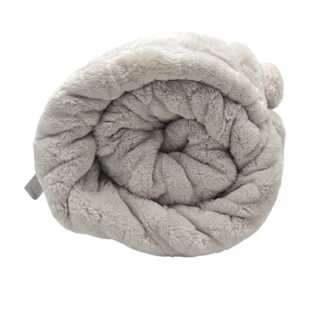 Better Homes‎ and Gardens Throw Blanket Beige Textured Plush Minimalist 50x72